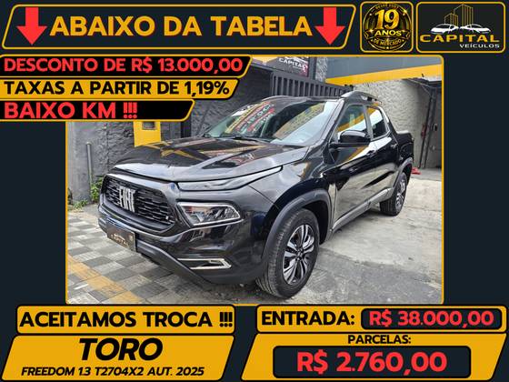 FIAT TORO 1.3 TURBO 270 FLEX FREEDOM AT6 FIAT TORO 1.3 TURBO 270 FLEX FREEDOM AT6